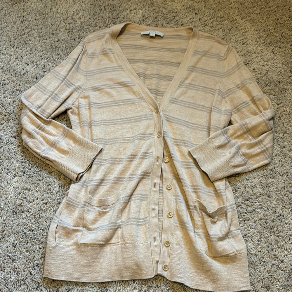 Loft tan cardigan
